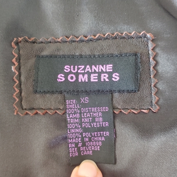 Suzanne Somers Lamb Leather Lined Moto Hooded Jacket - Picture 7 of 9